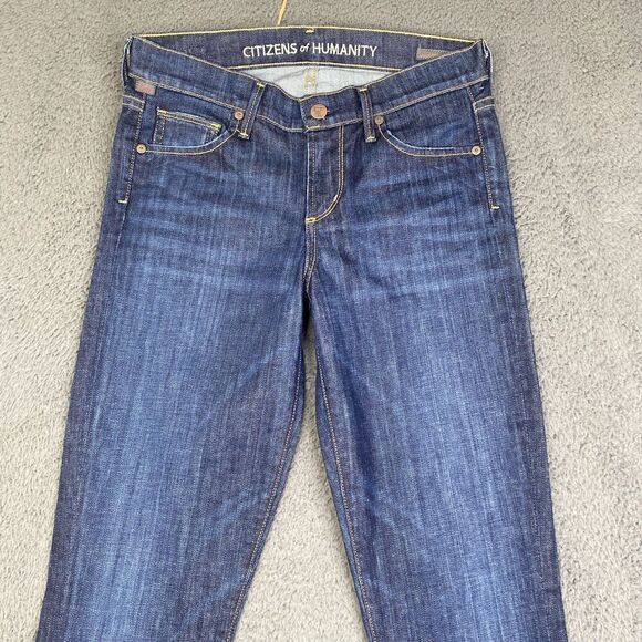 Citizens of Humanity Jeans Womens 26 Elson Mid Rise Straight Leg Blue Dark Wash - Picture 2 of 10